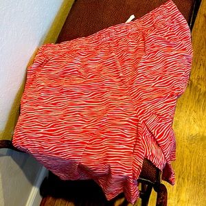 Brand New Kirkland Signature Swim Shorts gorgeous red candy & white swirl design